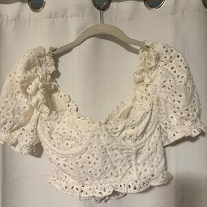 For Love and Lemons Becca Eyelet Top
